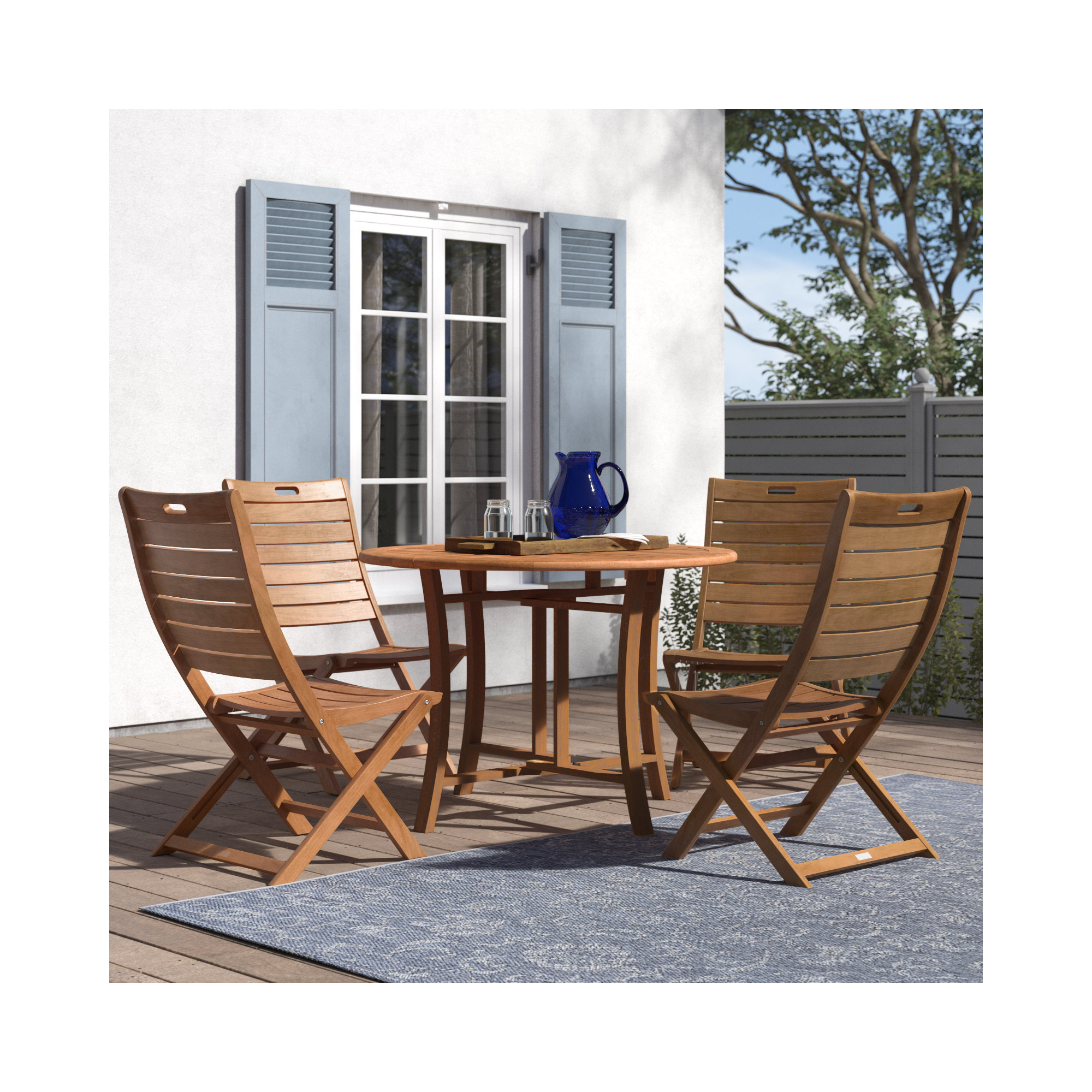 Kinsler Round 4 - Person Dining Set, 30" H x 43" W x 43" D