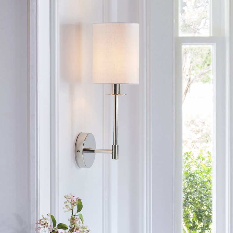 Evonnia Steel Armed Sconce, Bright Nickel
