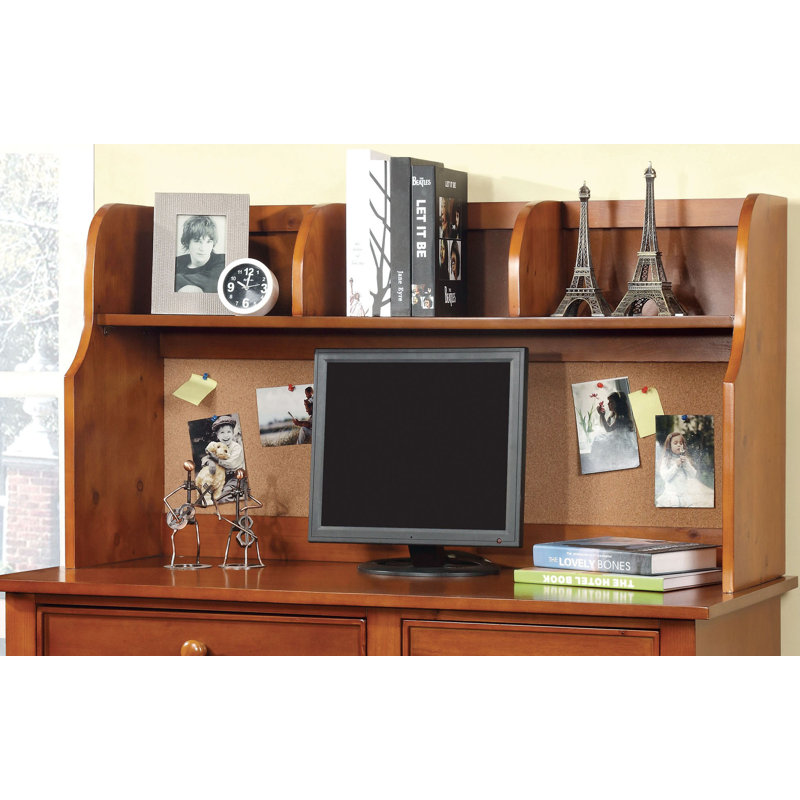 Amiya 24" H x 46" W Desk Hutch, Oak