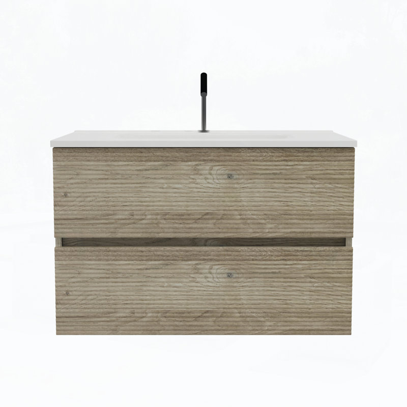 Meuble-lavabo 30 po avec lavabo, Chêne