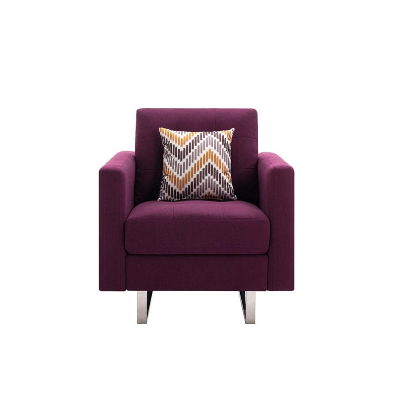 Fauteuil de canapé confortable et moelleux avec dossier robuste pour la détente, Lin mauve