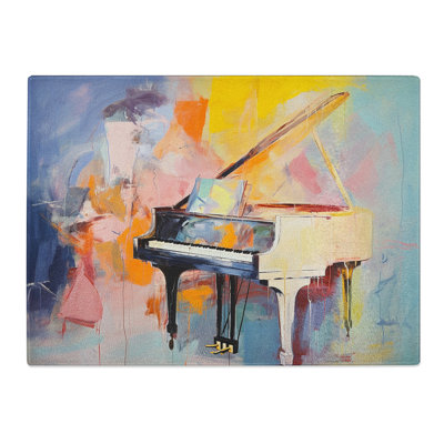 Piano Gestural  Glass Chopping Board