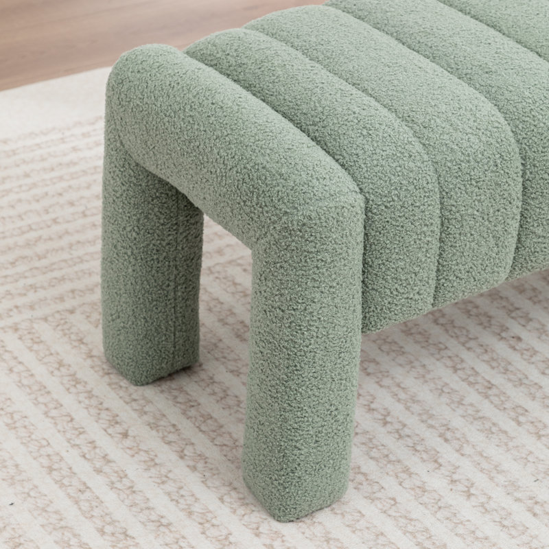 Banc de chambre rembourré Channel, Vert