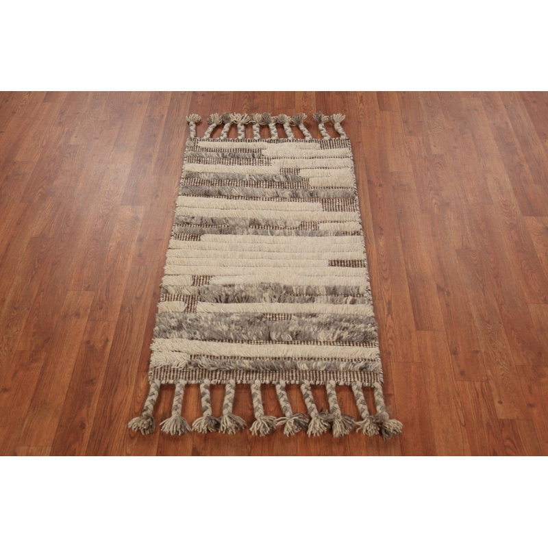 Modern Striped Moroccan Accent Rug 2x3