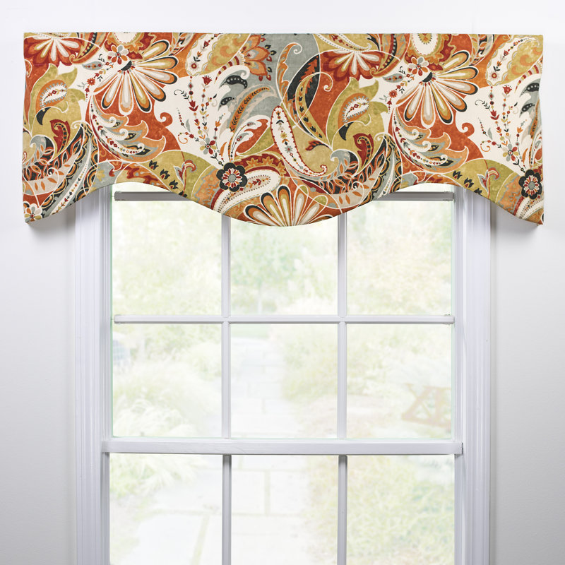 Areli Cotton Paisley Scalloped Window Valance