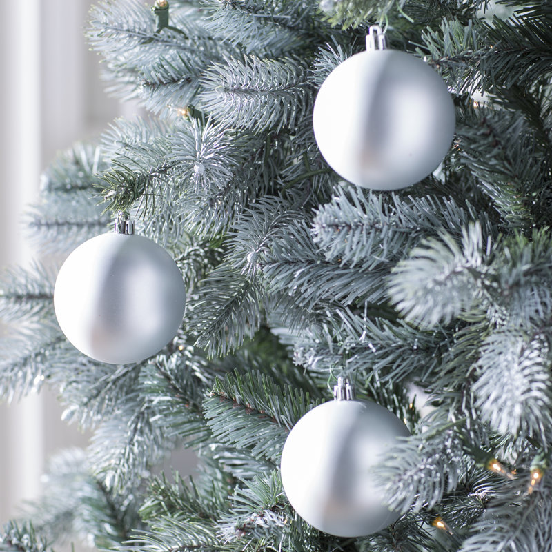 Décoration de boule décorative des Fêtes, H 2,75 po x l 2,75 po x P 2,75 po, Argent