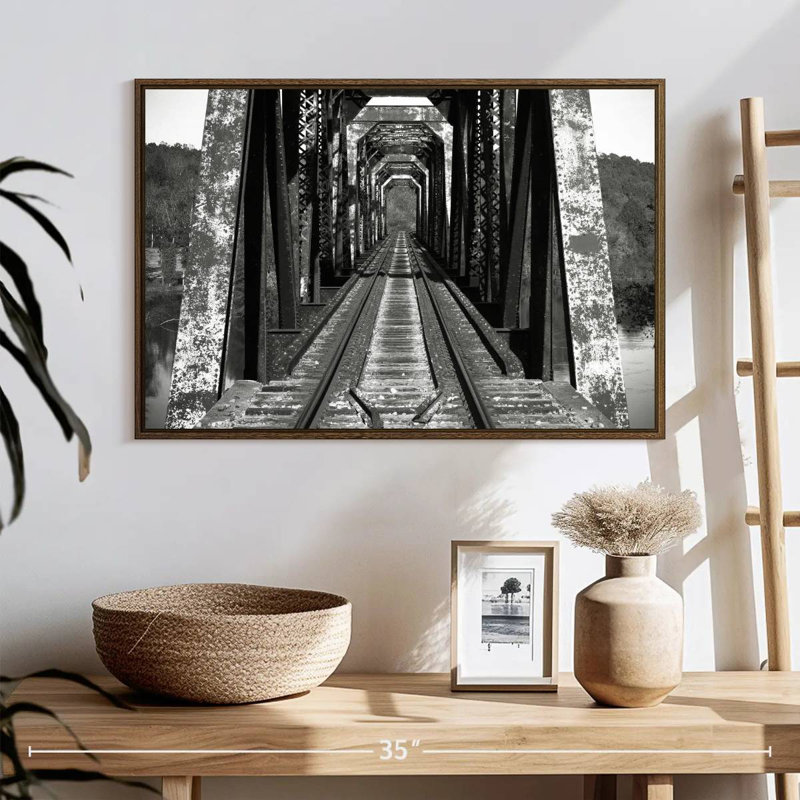 Old Bridge, 25" X 17", Floating Frame Walnut