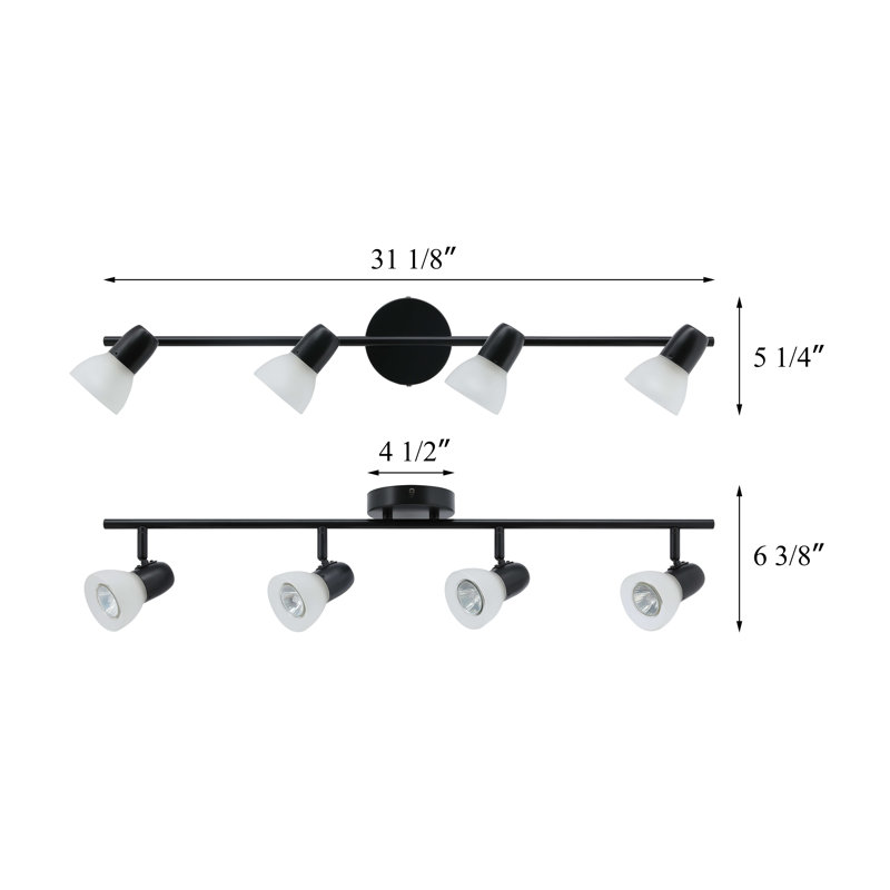 31.125'' 4 -Light Fixed Track Track Kit with Dimmable and Adjustable Head