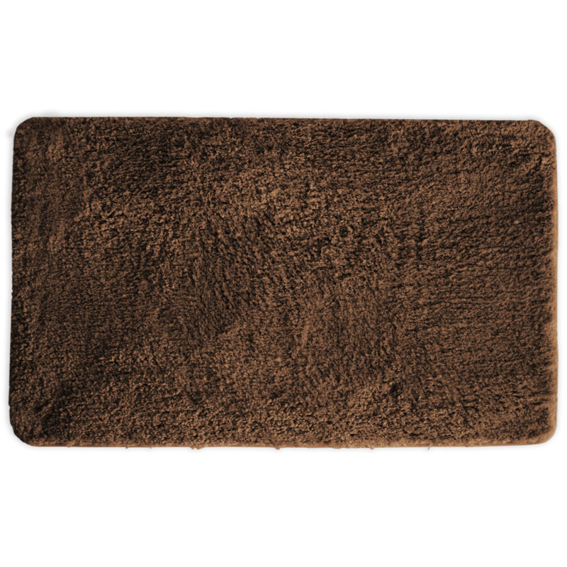 Eiliyah Microfiber Non-Slip Bath Mat, Brown, 21" W x 34" L