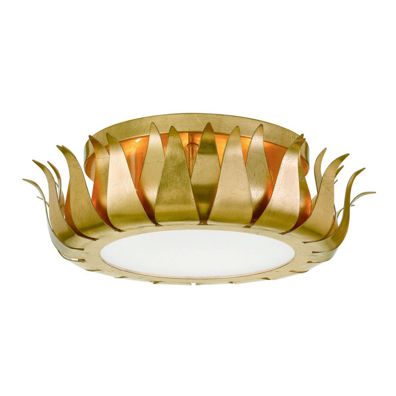 Plafonnier encastré 3 lumières 16 po Monterey, Doré