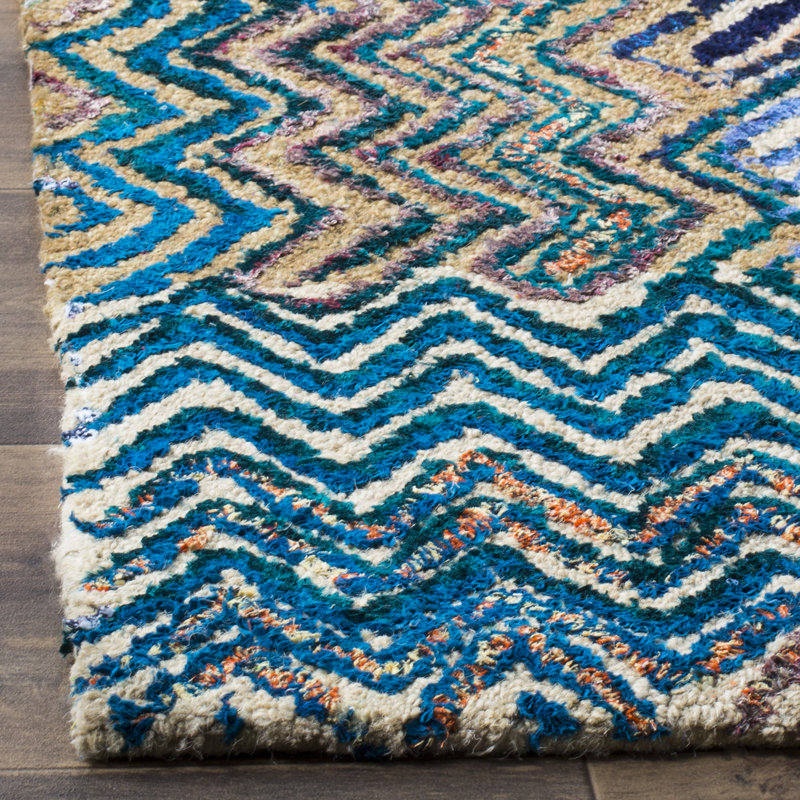 Anaheim Hand Tufted Wool/Cotton Geometric Rug in Beige/Brown, Rectangle 9' x 12'