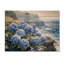 Hydrangées au bord de la mer, falaise I - décoration murale en bois d'hortensias - sur bois de pin naturel-464628585