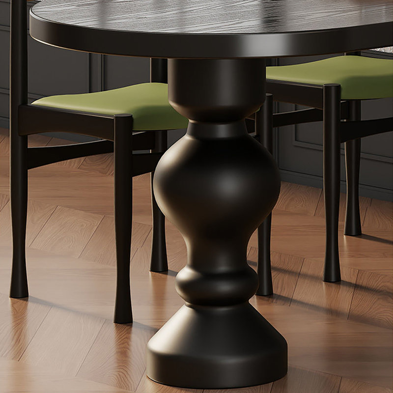 Table demi-ovale French French Retro, H 29,5 po x l 70,9 po x P 31,5 po, 7 pièces : table, 6 chaises