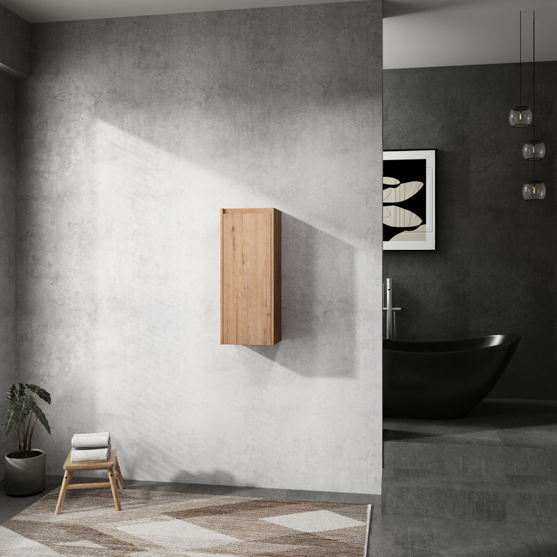 12" Bathroom Side Cabinet, Wall Mounted, For A Captivating Bath Contemporary Smooth Ornament, 30.37" H x 12.09" W x 9.83" D
