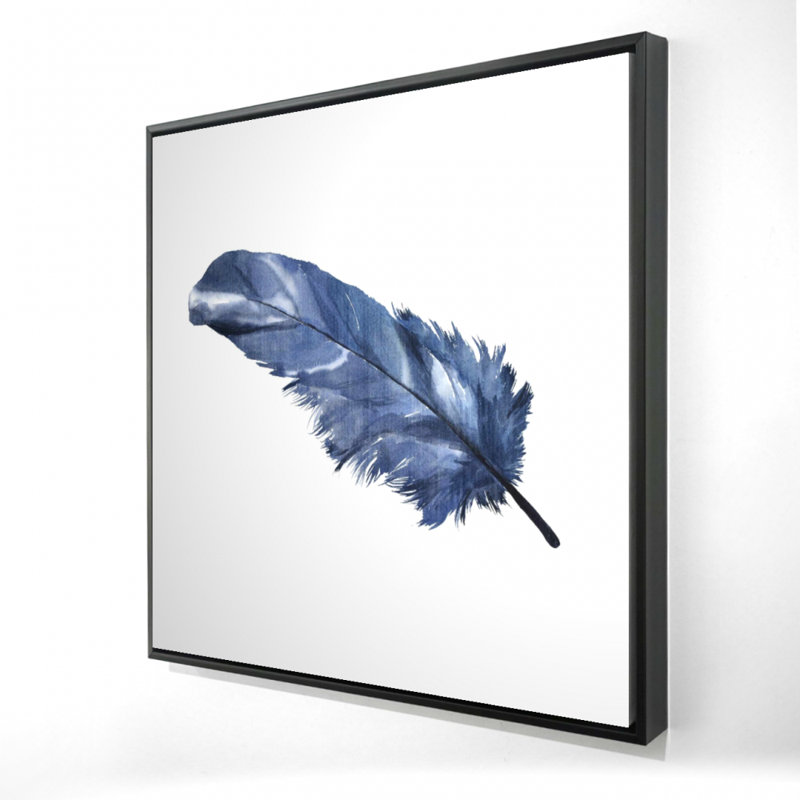 "Plume bleue" sur toile