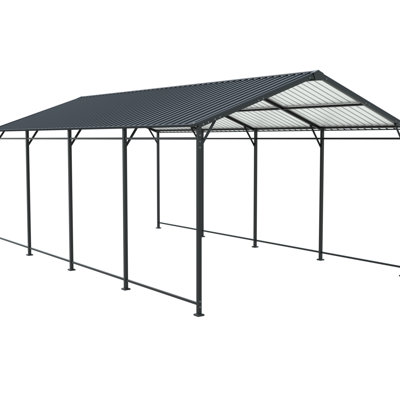 12*21 Ft, Metal Carport, Rust - Proof, Galvanized Steel, Stable, Muddy Ground Heavy Duty, Outdoor, Different Surfaces, Outdoor Gatherings