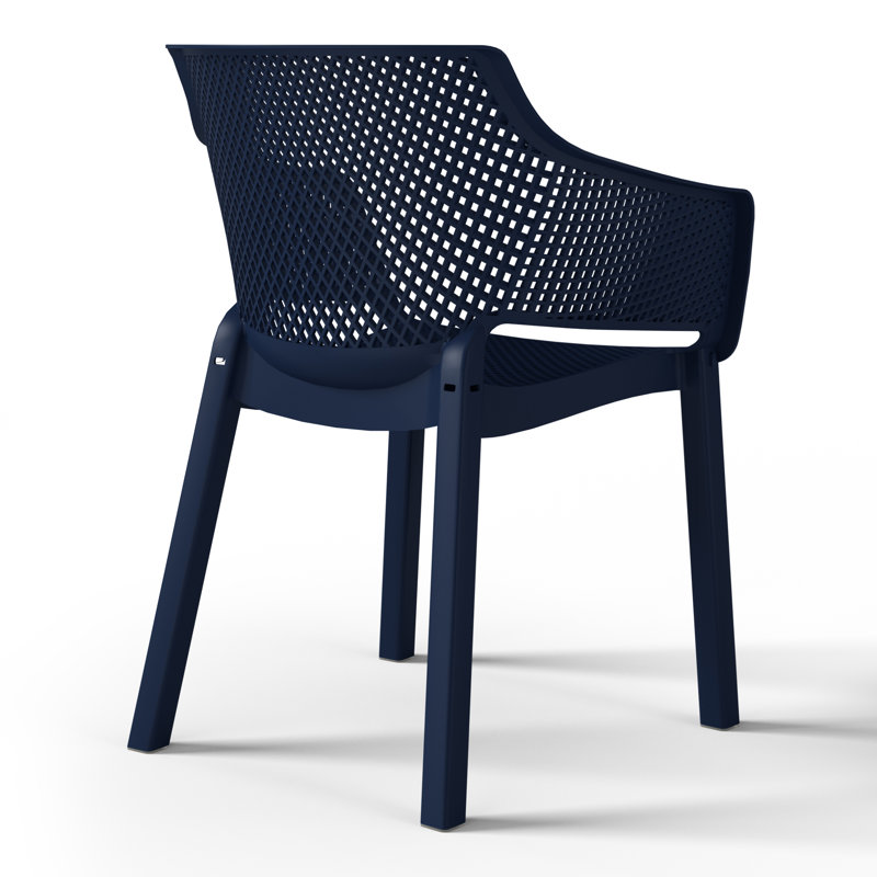 Ensemble de 4 chaises de patio empilables, Navy