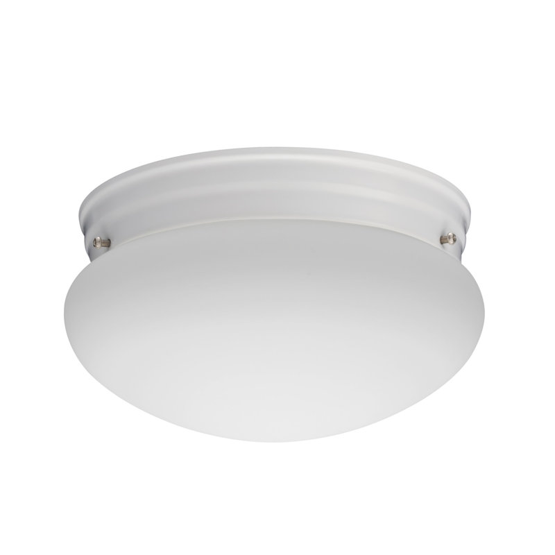 Essentials Glass LED Flush Mount, White, 3000K