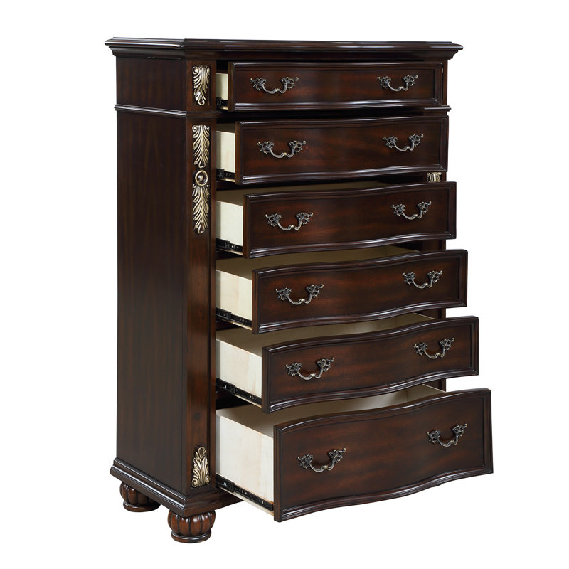 Commode en bois 6 tiroirs Maximus, Madère