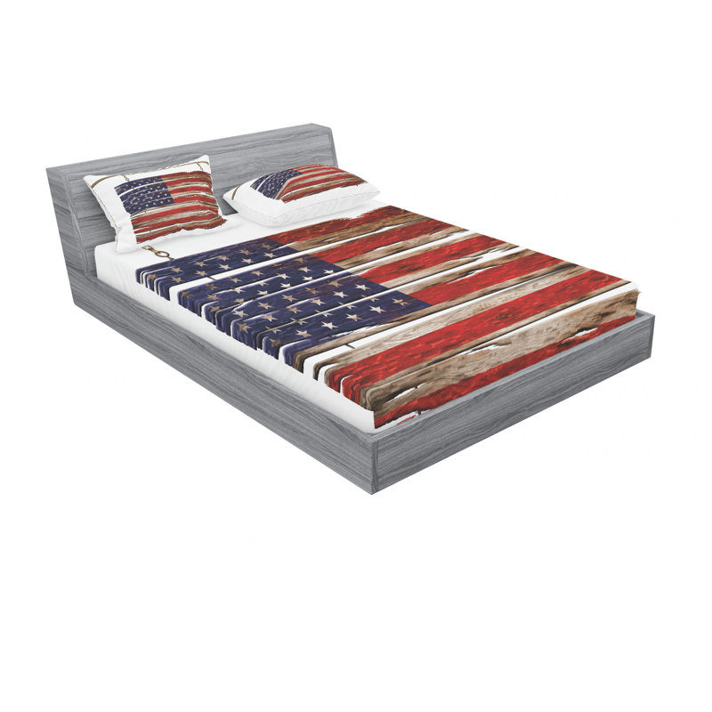Ensemble de draps américain de juillet states flag, Ensemble de drap pour grand lit avec drap-housse