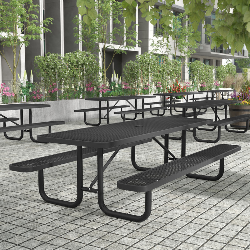 Table de pique-nique Hadleigh, Noir, H 30 po x l 95,75 po x P 57,5 po