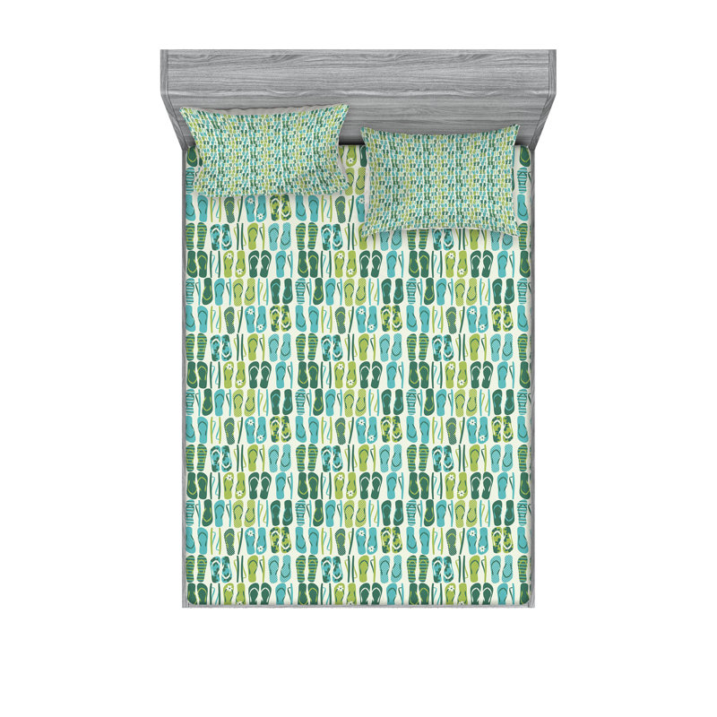 Ensemble de drap-housse et taies décoratives Ambesonne, vert pâle, bleu pâle