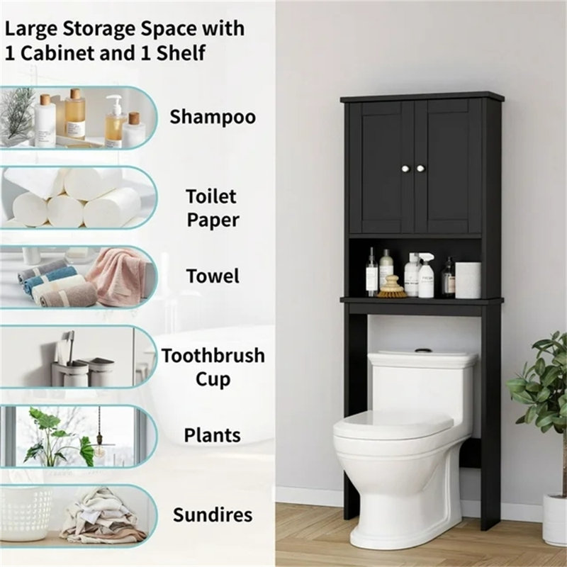 Fridlet Over The Toilet Storage, Black