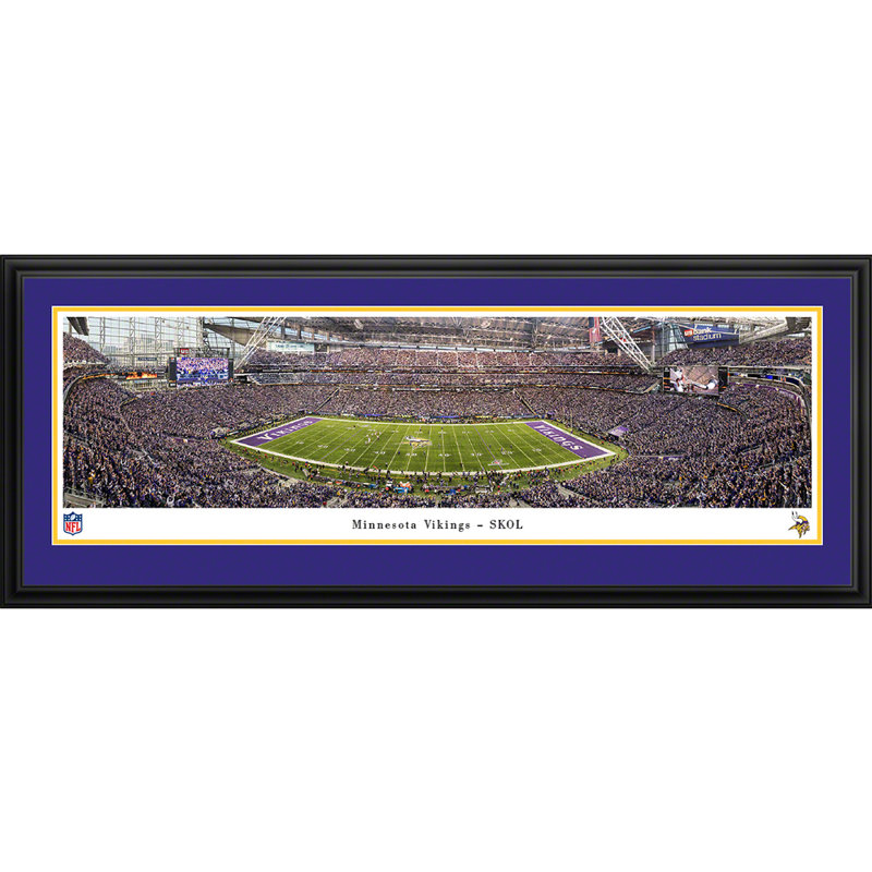 Minnesota Vikings - Skol par James Blakeway - photographie, H 18 po x l 44 po x P 0,88 po, Papier encadré dans un cadre noir