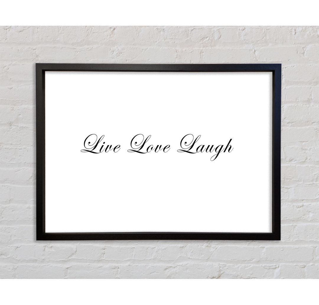 Liebe Zitat Live Love Laugh 2 - Einzelner Bilderrahmen Typografie auf Leinwand