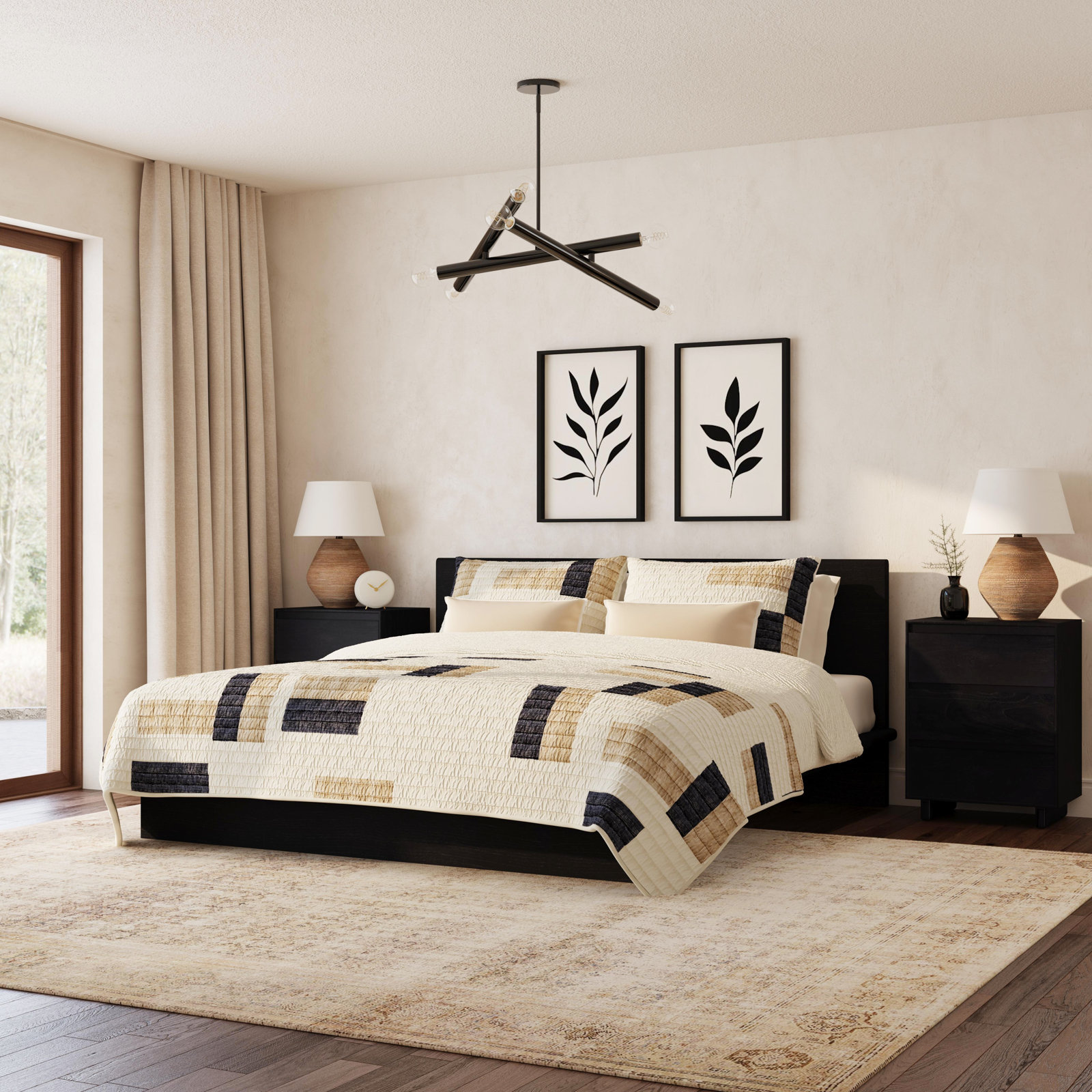 Soleil Platform Bed, King, Black