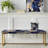Celestial Mirage Marble Pattern - Marble Upholstered Gold Bench