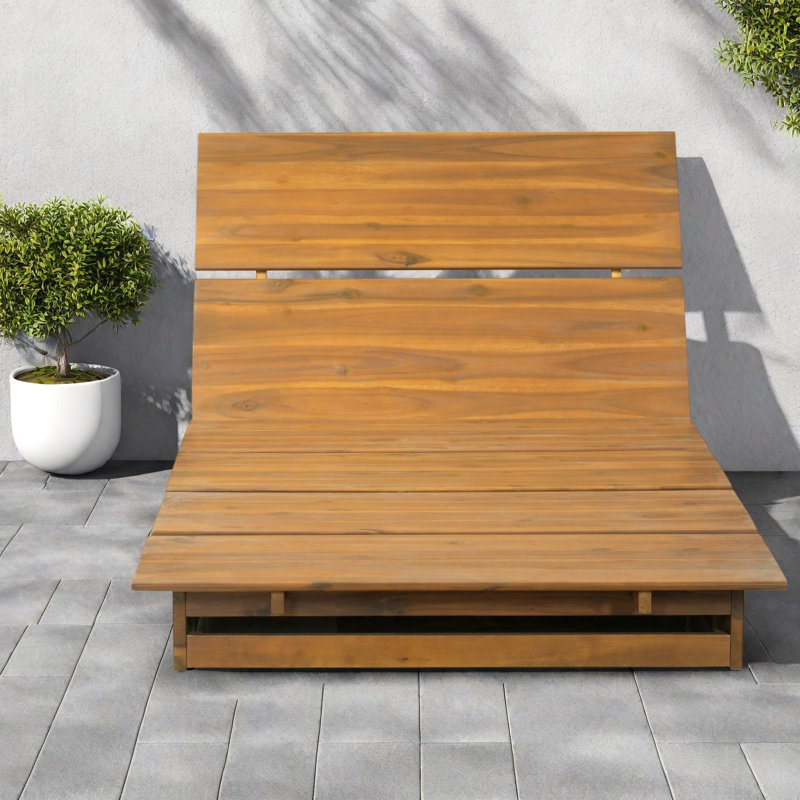 Méridiennes de patio modernes, fauteuil inclinable réglable en bois d'acacia pour la maison