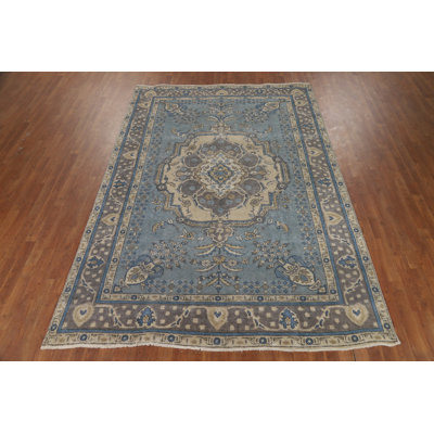 Tapis géométrique bleu 7 x 10