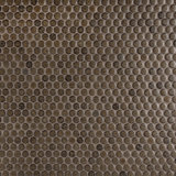 Hudson Penny Round Brownstone 11-7/8" x 12-5/8" Porcelain Mosaic Tile