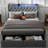 Upholstered LED Bed Frame With Storage Headboard Charging Station 2 Drawers Gray-1968671384