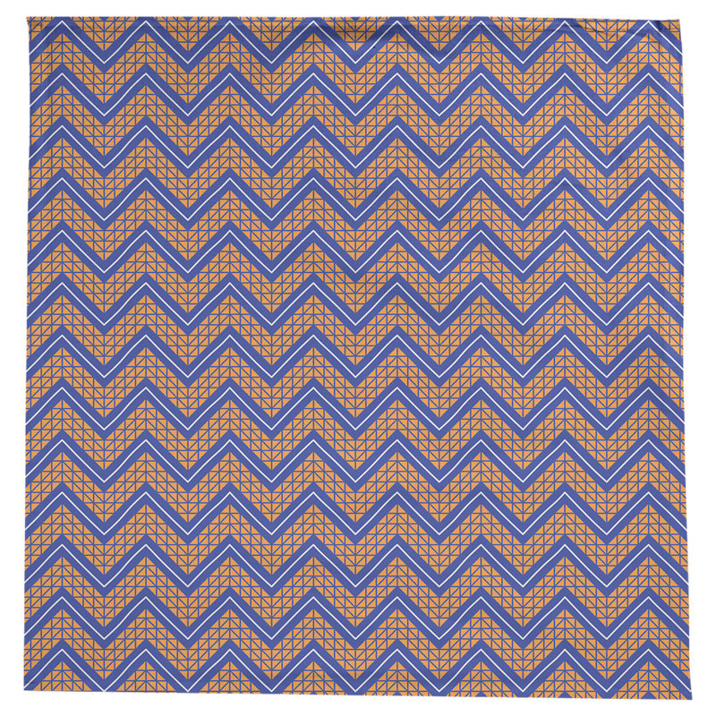 Nappe à chevrons à la main classic Stephenie, Bleu / Orange