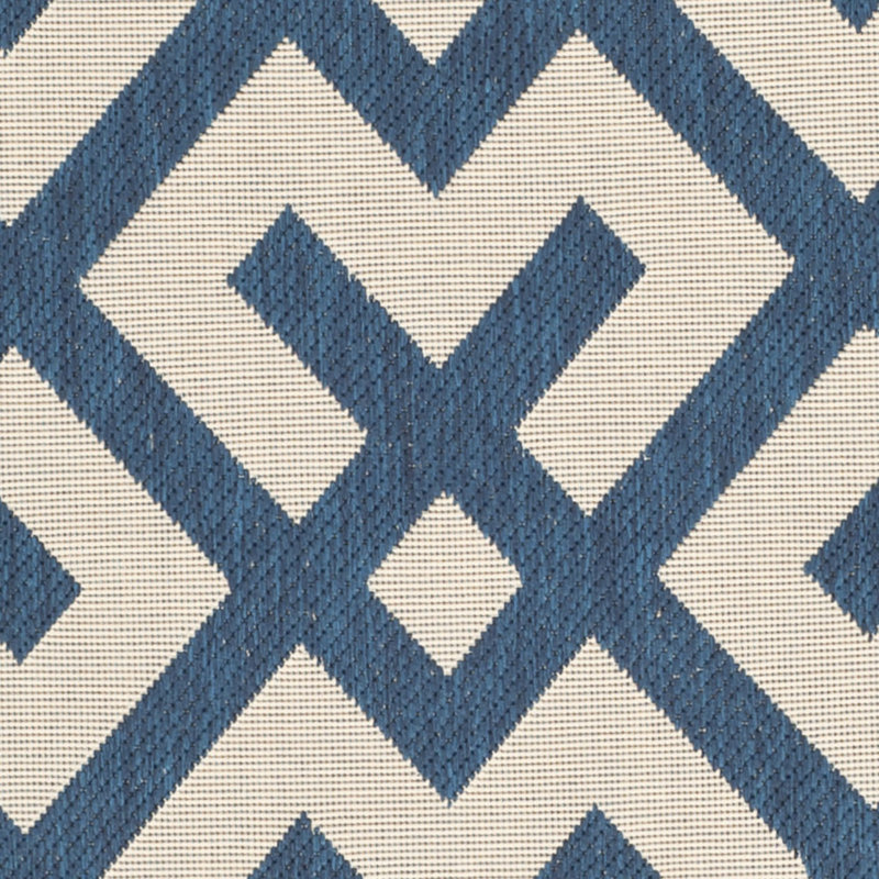 Tapis intérieur / extérieur bleu marine / beige Arneshia, Rond 6 pi 7 po