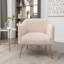 Fauteuil de chambre en velours tendance avec pieds en métal et structure en bois-132916992