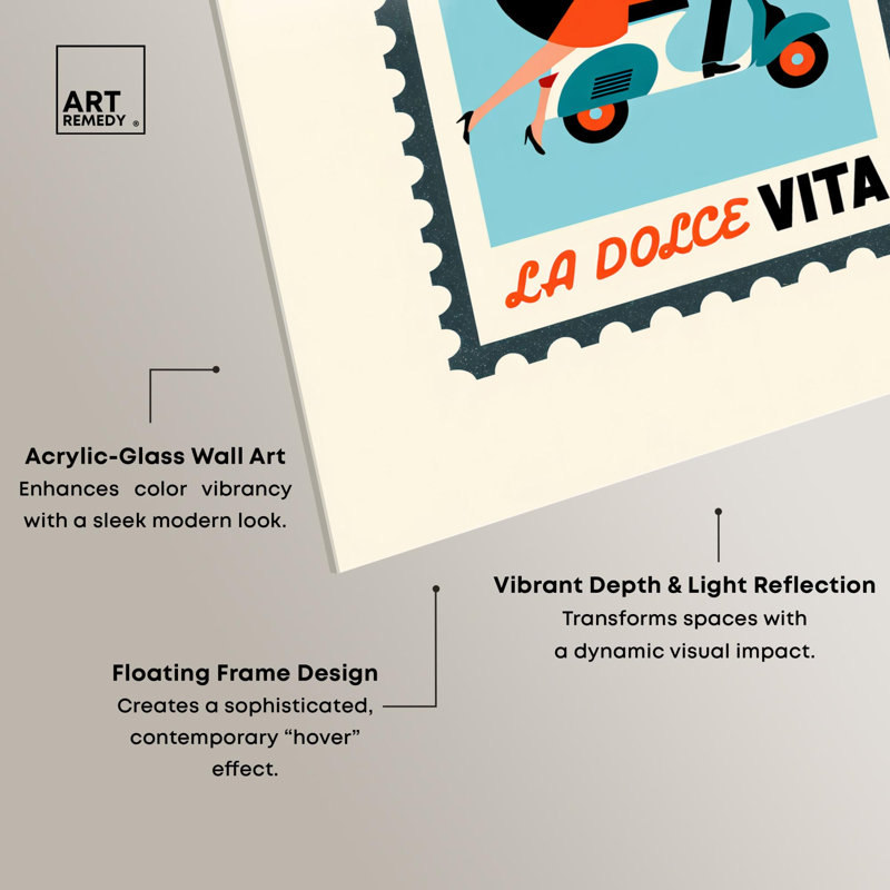«Vespa Romance Acrylique Print Retro Summer Prints» par Art Remedy, H 45 po x l 36 po