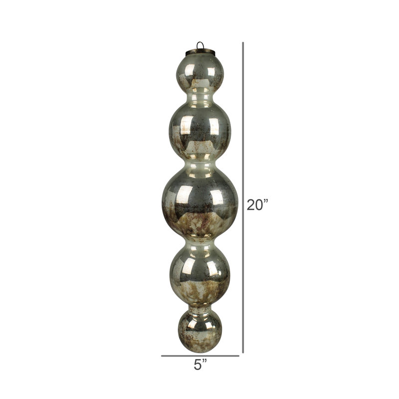 Ornement quad sphère - Lrg, H 20 po x l 5 po x P 5 po