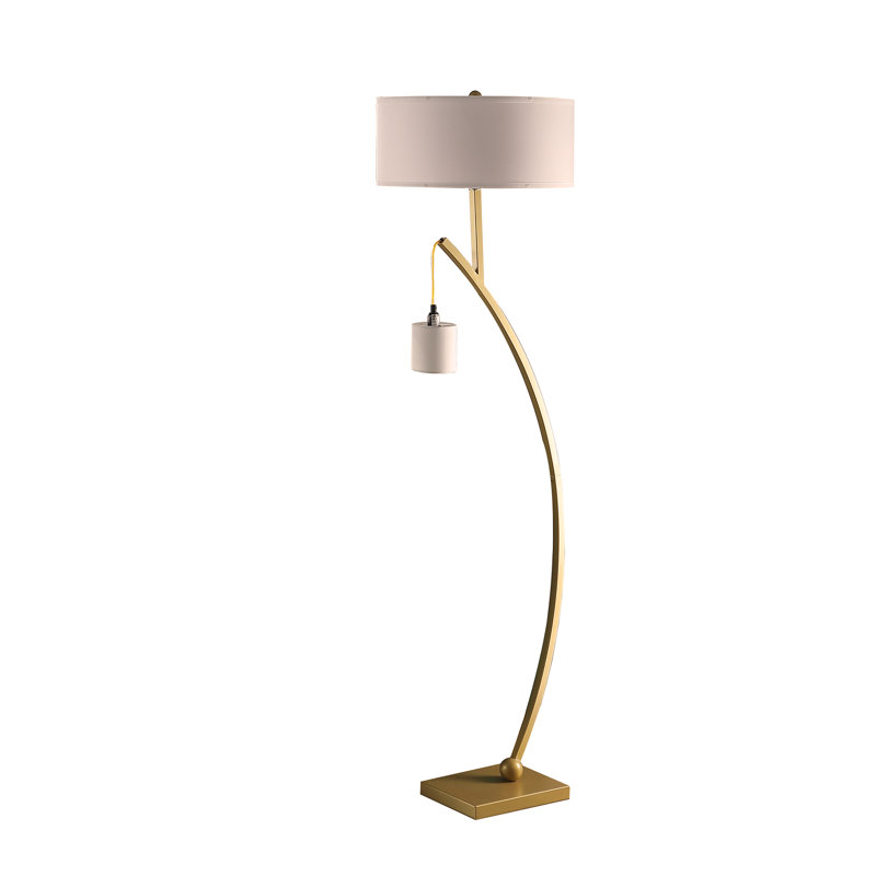Lampe sur pied en métal 59 po, Doré