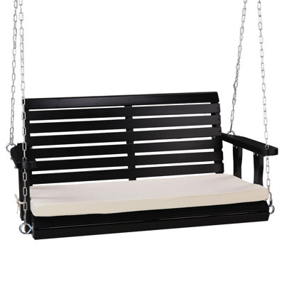 Balancelle de patio en bois 4 pi avec coussin