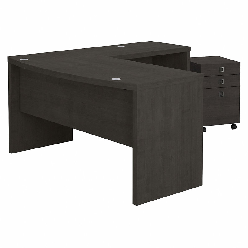 Ensemble de bureau avec classeur Echo Bow, Érable gris anthracite