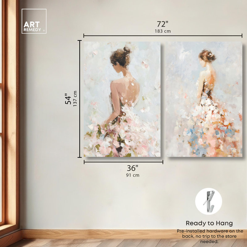 "Dreamscape Glam Art", ensemble de 2 impressions sur toile par , H 54 po x l 36 po, Toile tendue, Ne s’applique pas
