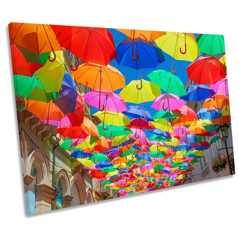 Umbrella Sky Modern - Wrapped Canvas Print, 91.4cm H x 137.2cm W