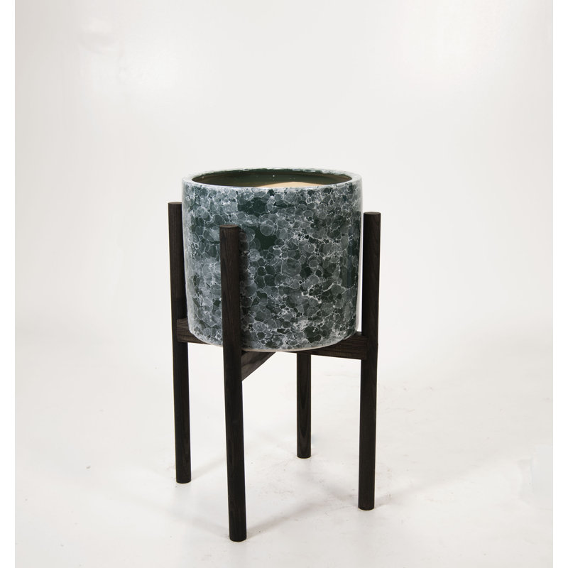 Pot à fleurs en céramique Hinshaw, Ébène