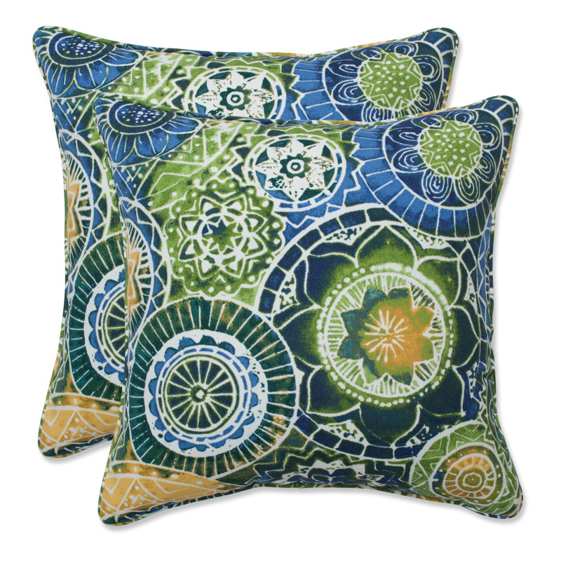 Floral Outdoor Reversible Throw Pillow