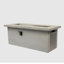 Foyer de table au propane 60 po 60 po, foyer d'extérieur rectangulaire en béton de 60000 BTU pour cour extérieure - gris clair