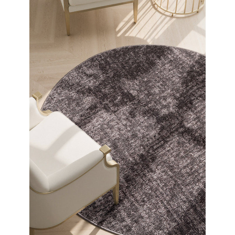 Geometric Cotton Area Rug, Round 200 cm