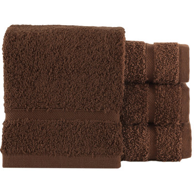 Ensemble de débarbouillettes en coton turc brun, débarbouillettes et débarbouillettes absorbantes